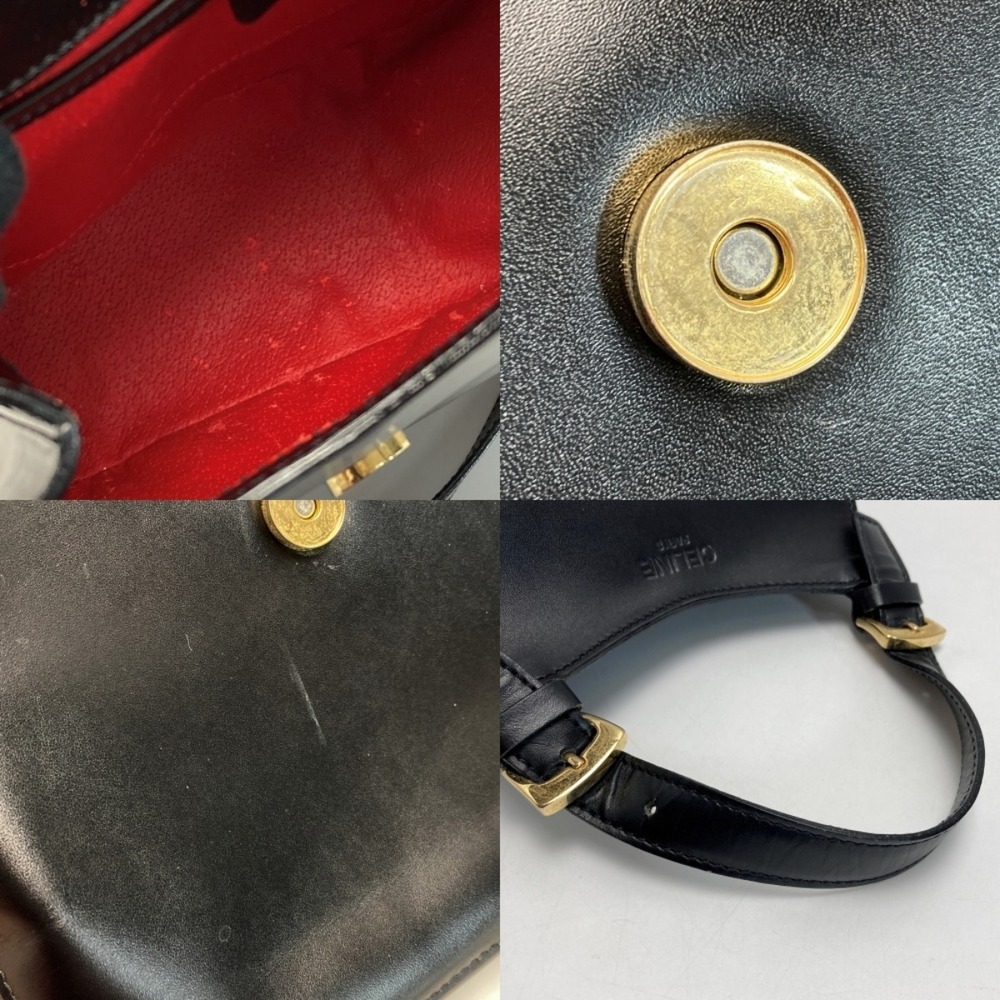 Celine logo Crocodile black leather backpack drawstring closure - Picture 6 of 8